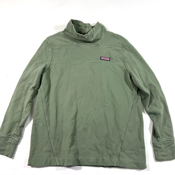 Vineyard Vines Garment Dyed Funnel Neck Sheph Shirt Green - Picture 1 of 7